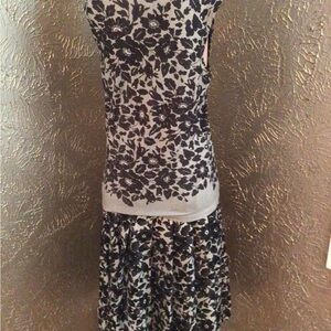 Isaac Mizrahi Black and White Floral Mini Dress